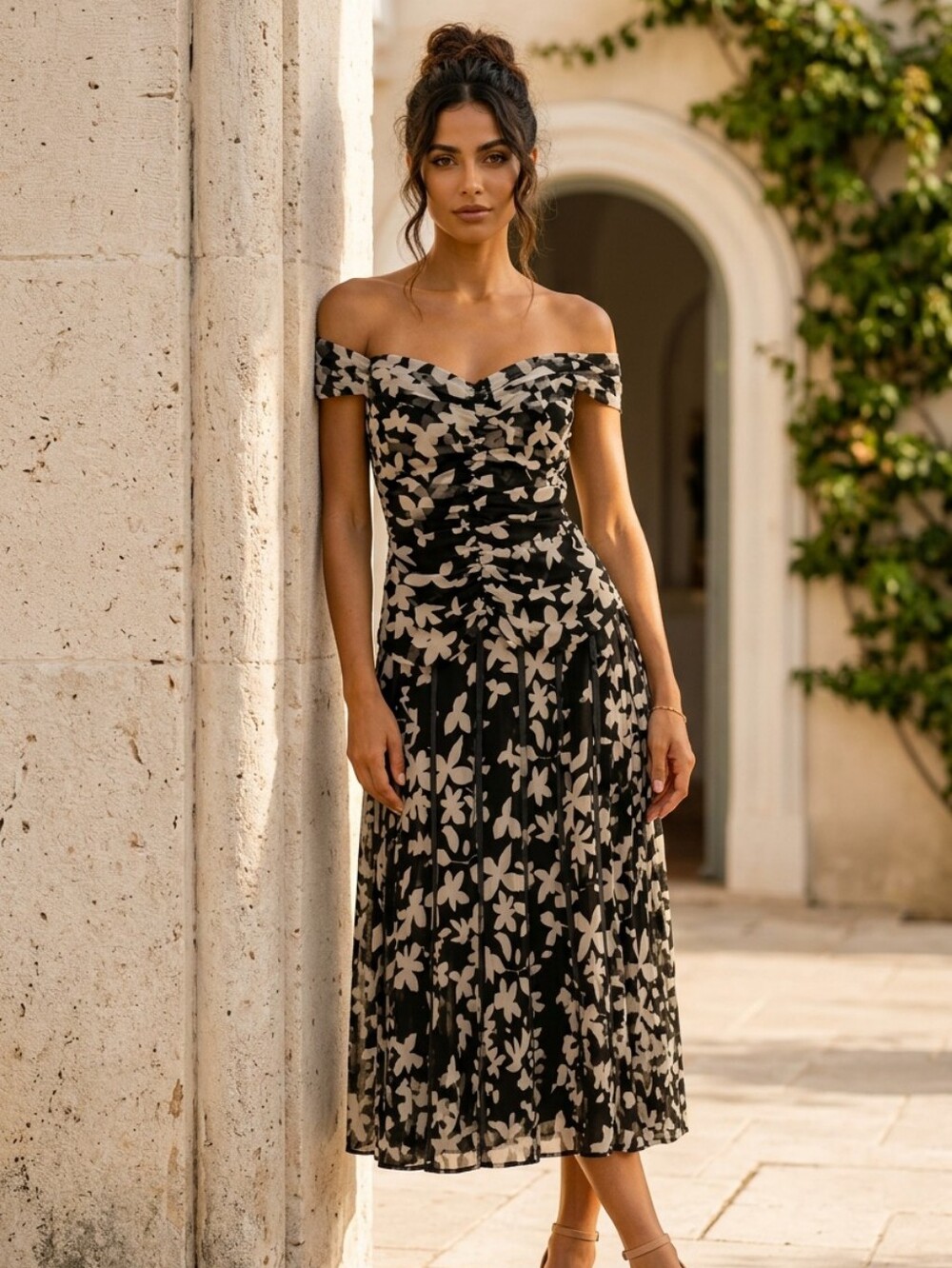 Vintage Joseph Ribkoff Trends 2-Piece Mesh Floral Evening Gown Set - Size 6 - Picture 13 of 14